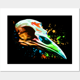 Raven colorful skull design Posters and Art